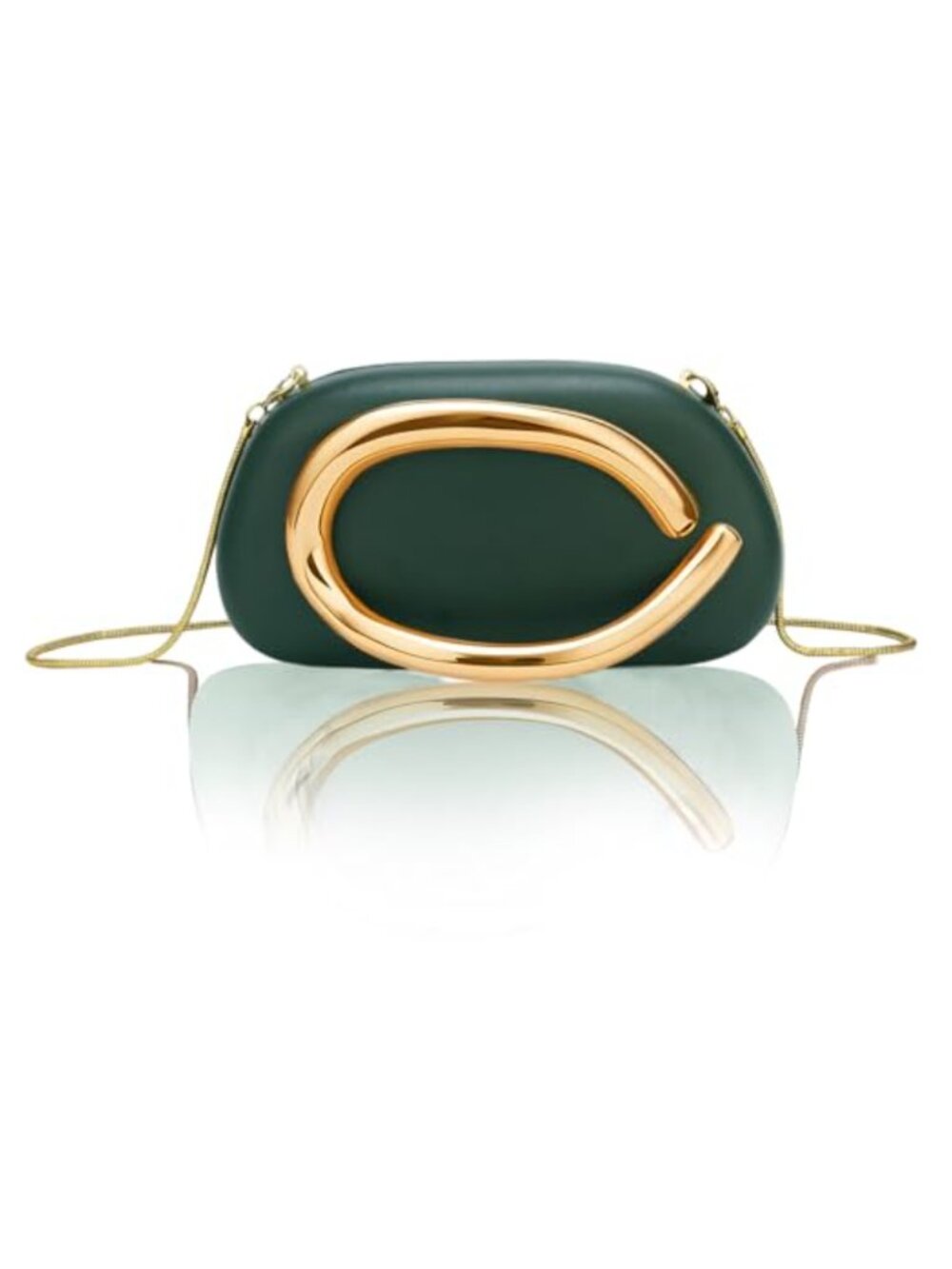 PU Leather Women's Evening Clutch Purse Metal Decoration Chain Crossbody